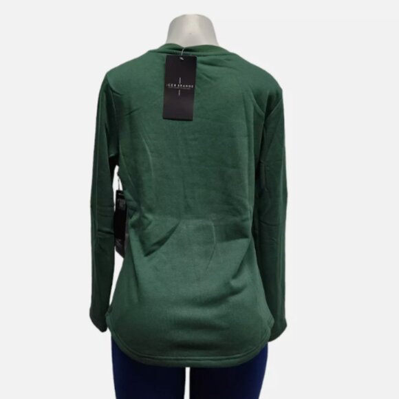 New York Jets Sweatshirt Women's Medium Green NFL Team Apparel V Neck Drawstring - Picture 7 of 10